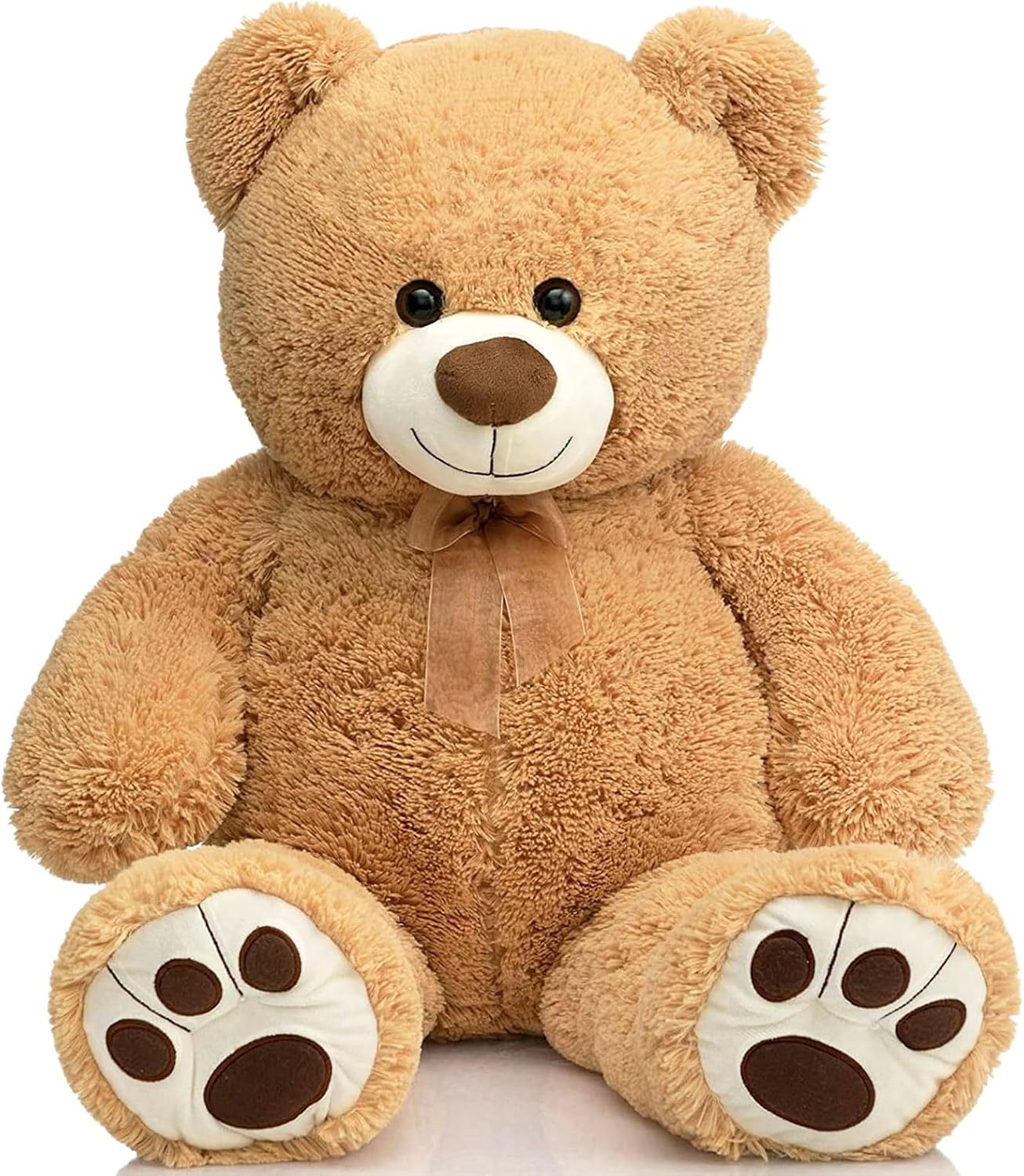 HollyHOME Teddy Bear Stuffed Animal Plush Giant Teddy Bears with Footprints Big Bear 36 inch Chocolate