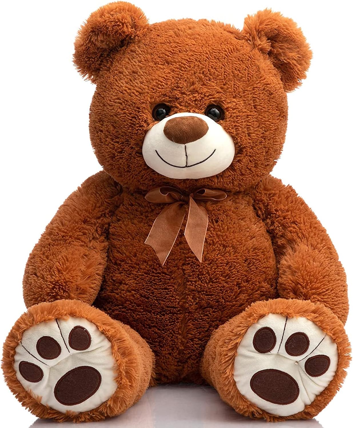 HollyHOME Teddy Bear Stuffed Animal Plush Giant Teddy Bears with Footprints Big Bear 36 inch Chocolate